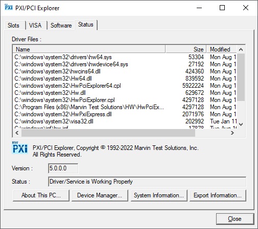 HW PXI/PCI Explorer About Page