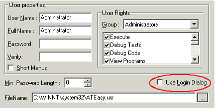 Use Login Dialog Checkbox