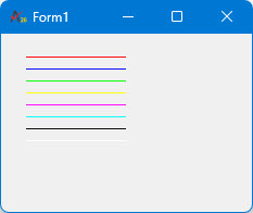 Lines drawn on a form