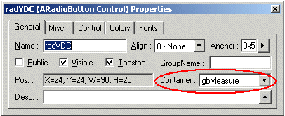Radio Button Properties