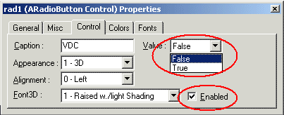 Radio Button Properties