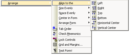 Arrange Menu
