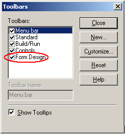 Toolbar Menu