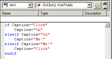 Procedure text in code pane of form window. Procedure text in code pane of form window.