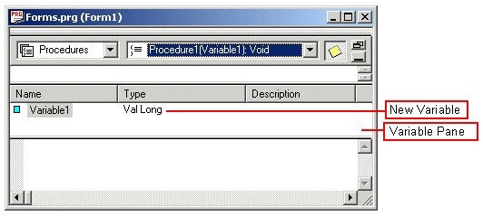 Procedure Window With New Variable