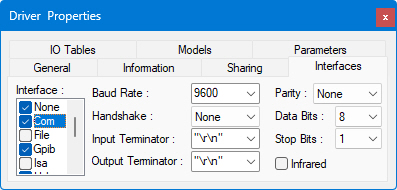Driver Properties - COM Driver Properties - COM