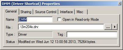 Driver Shortcut Properties