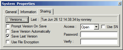 System Properties - Sharing