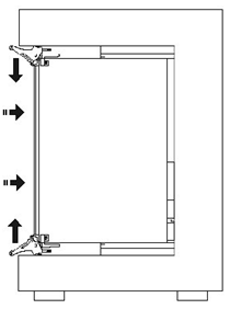 Ejector handles position after module insertion