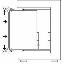 Ejector handles position during module insertion