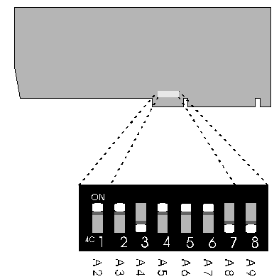 Input-Output Circuit Board Showing Switch S1 set