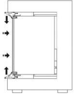 Ejector handles position after module insertion