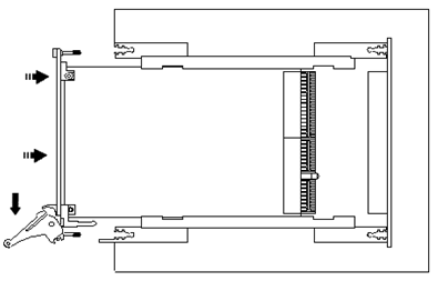Ejector handles position during module insertion