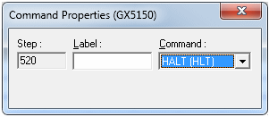Using Command Properties to Insert HALT Command