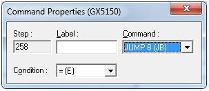 Using Command Properties to Set a Conditional Jump