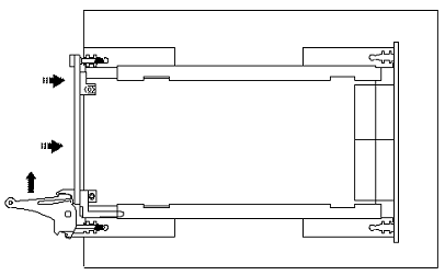 Ejector handles position after module insertion Ejector handles position after module insertion
