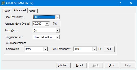 GXDMM Virtual Panel – Advanced Page
