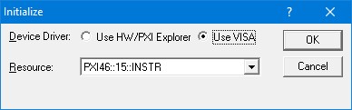 Initialize Dialog Box using VISA resources
