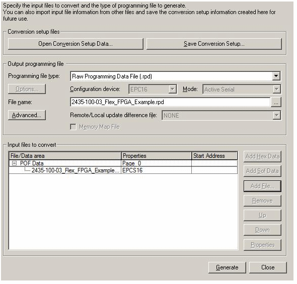 Convert Programming Files Dialog Box Convert Programming Files Dialog Box