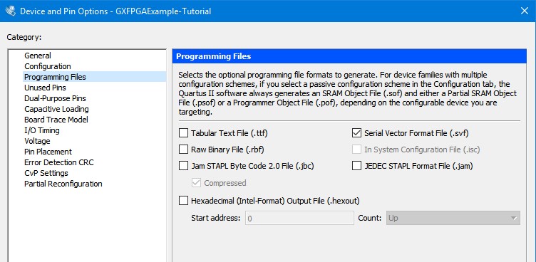 Select SVF as output file