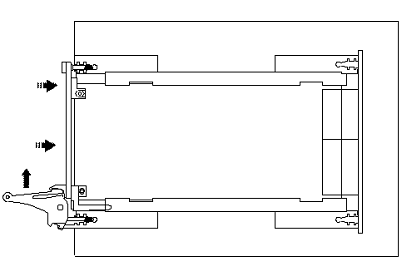 Ejector handles position after module insertion Ejector handles position after module insertion
