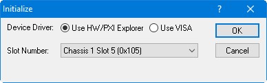 Initialize Dialog Box using Marvin Test Solutions’ HW driver Initialize Dialog Box using Marvin Test Solutions’ HW driver