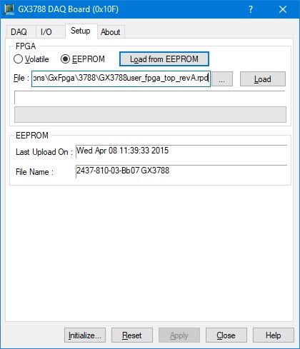 GX3788 Virtual Panel – Setup page