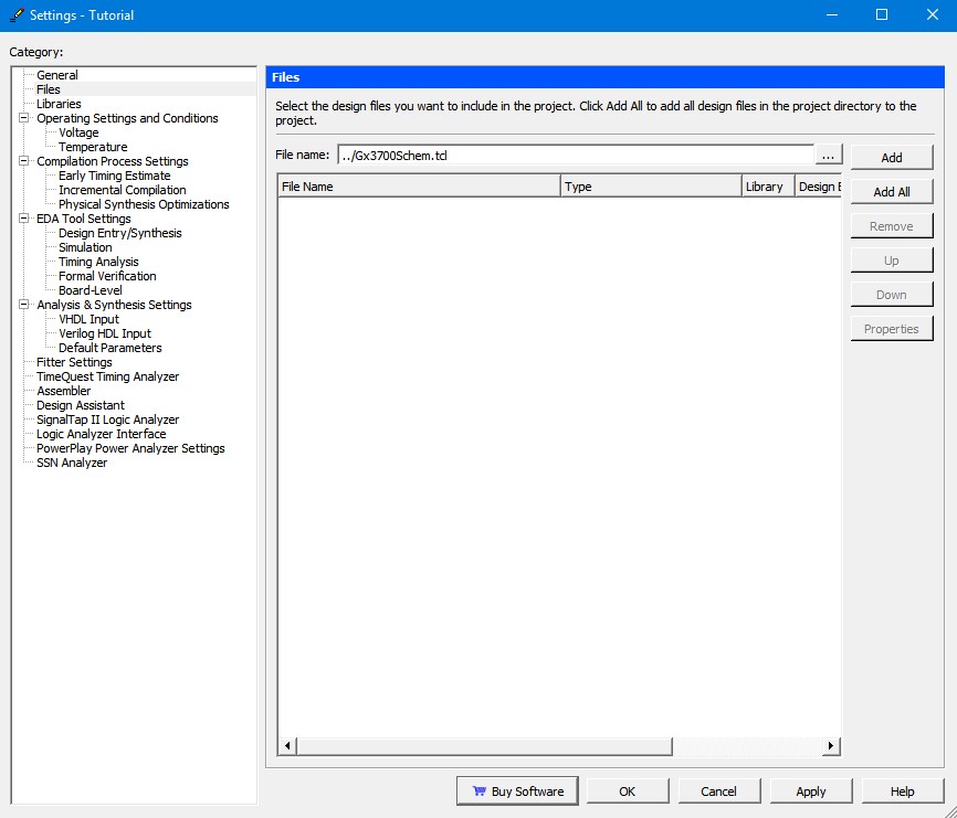 Add Tcl Script to Project
