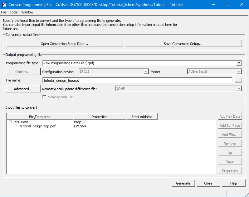 Convert Programming Files Dialog Box