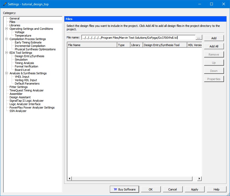 Add Tcl Script to Project