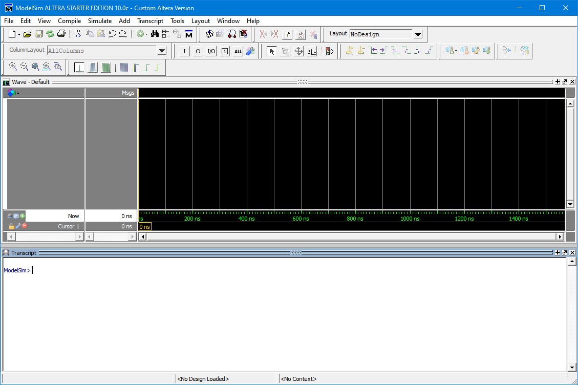 ModelSim Main Window