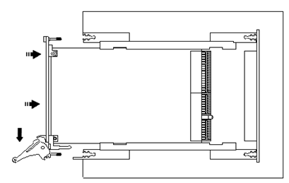 Ejector handles position during module insertion Ejector handles position during module insertion