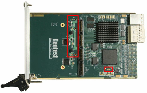GX3700e – Front View Jumpers JP3-JP5 and JP2 GX3700e – Front View Jumpers JP3-JP5 and JP2