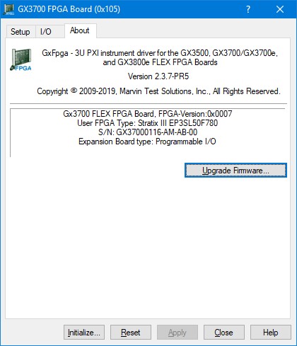 GX3700 Virtual Panel – About Page