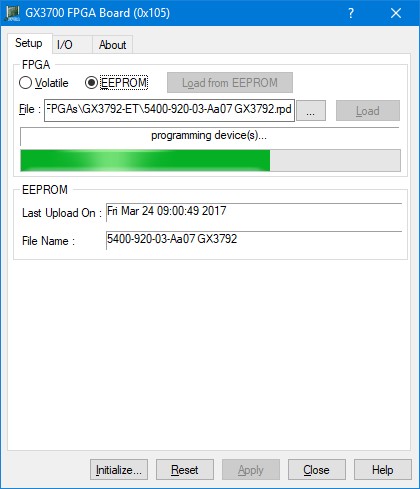 GX3700 Virtual Panel – Setup page