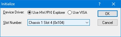 Initialize Dialog Box using Marvin Test Solutions’ HW driver Initialize Dialog Box using Marvin Test Solutions’ HW driver