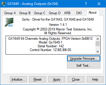 GX164X Virtual Panel - About Page