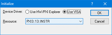 Initialize Dialog Box using VISA resources