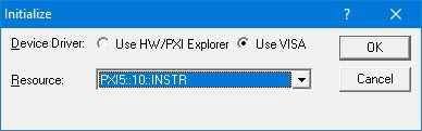 Initialize Dialog Box using VISA resources