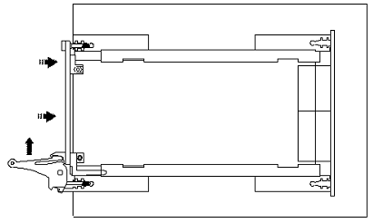 Ejector handles position after module insertion