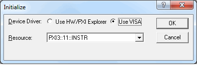Initialize Dialog Box using VISA resources