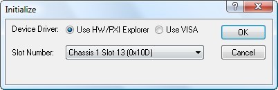 Initialize Dialog Box using Marvin Test Solutions’ HW driver