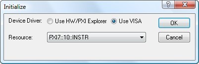 Initialize Dialog Box using VISA resources