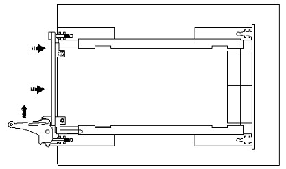 Ejector handles position after module insertion