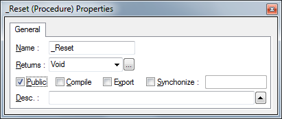 Properties Editor showing Public Flag Checked