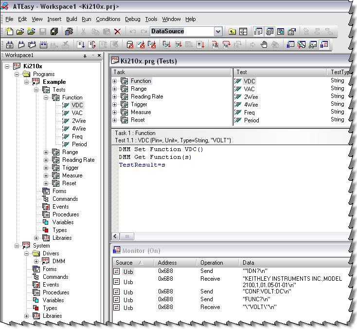 Using USBTMC instruments in ATEasy 7.0