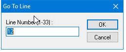 New Go To Line dialog