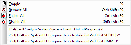 ATEasy 9.0 Enable/Disable Breakpoints