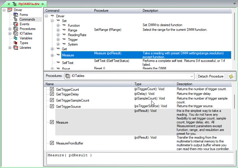 ATEasy Agilent 34401A Driver Commands